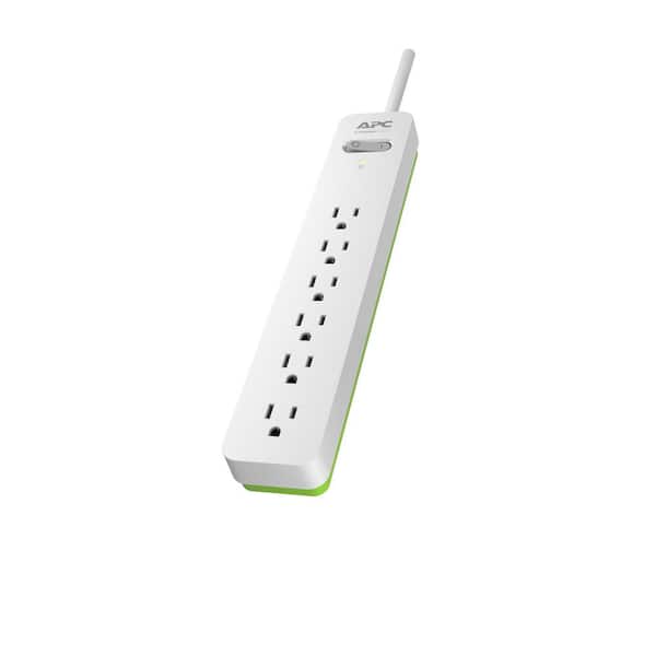 APC White SurgeArrest 6 ft. Surge Protector with 6 outlets