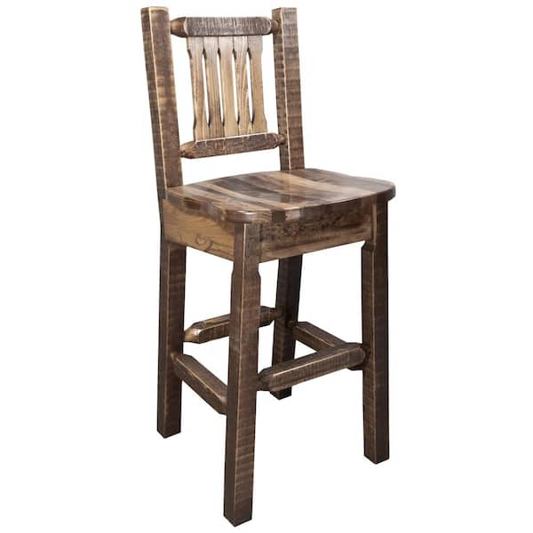 MONTANA WOODWORKS Homestead Collection 30 in. Early American Bar Stool with Back