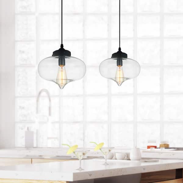 Glass 1 Light Down Mini Pendant With Clear Finish