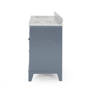 Finlee 60 in. W x 22 in. D Bath Vanity with Carrara Marble Vanity Top in Grey with White Basin