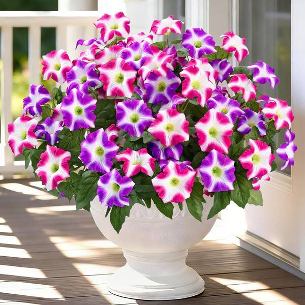 4 Bundles 15.7 in. Multi-Colored Indoor/Outdoor Artificial Petunia