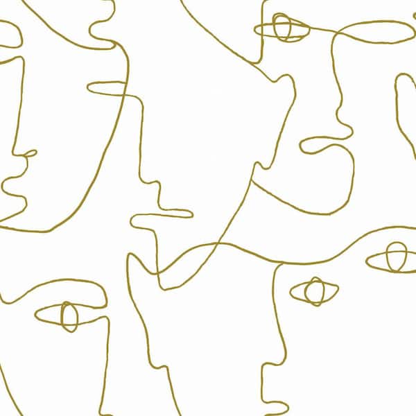 Pablo Portraits Gold Premium Peel and Stick Wallpaper Roll (Covers 28.18 sq. ft.)