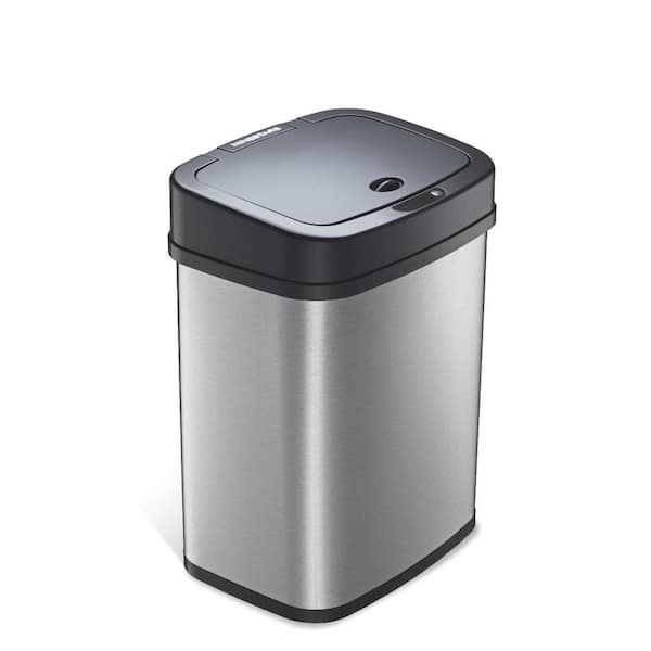 3 Gal. Stainless Steel Rectangular Shape Motion Sensor Metal Household Trash Can
