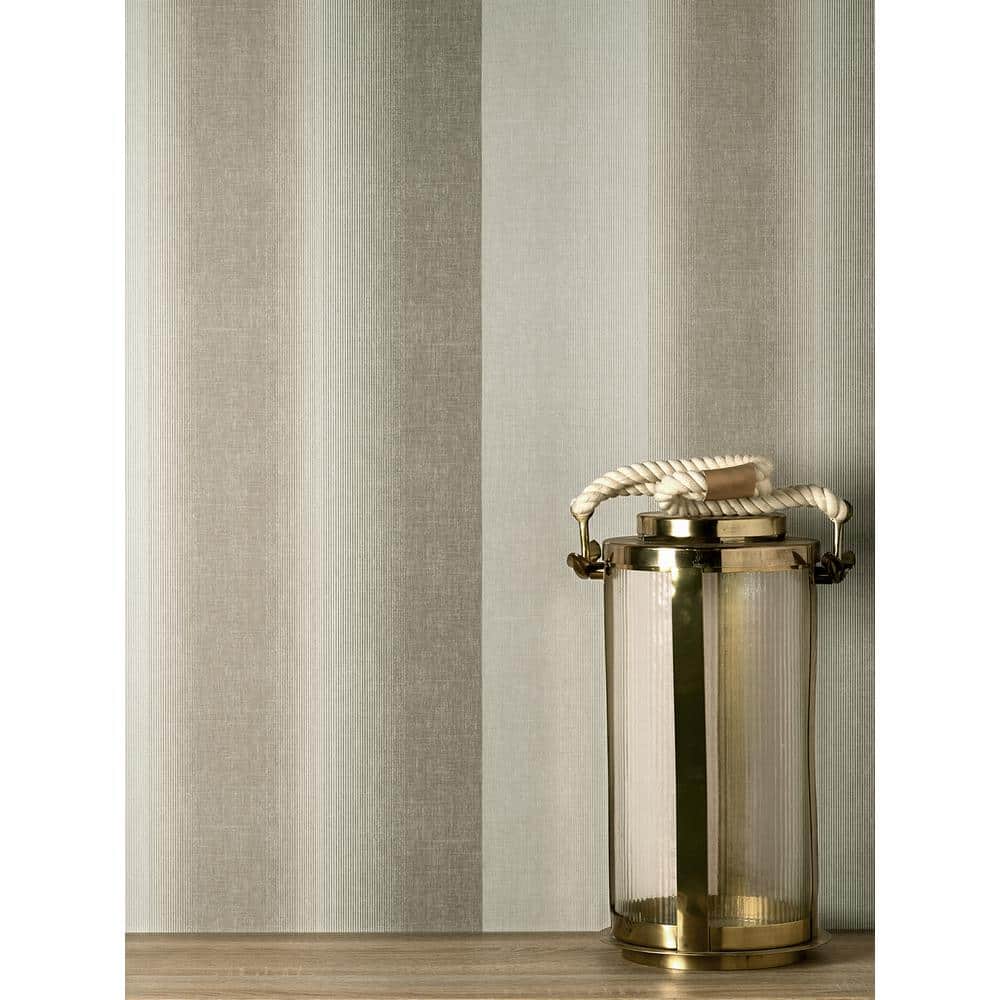 Medley Taupe and Brown Matte Vinyl Stripe Wallpaper Roll