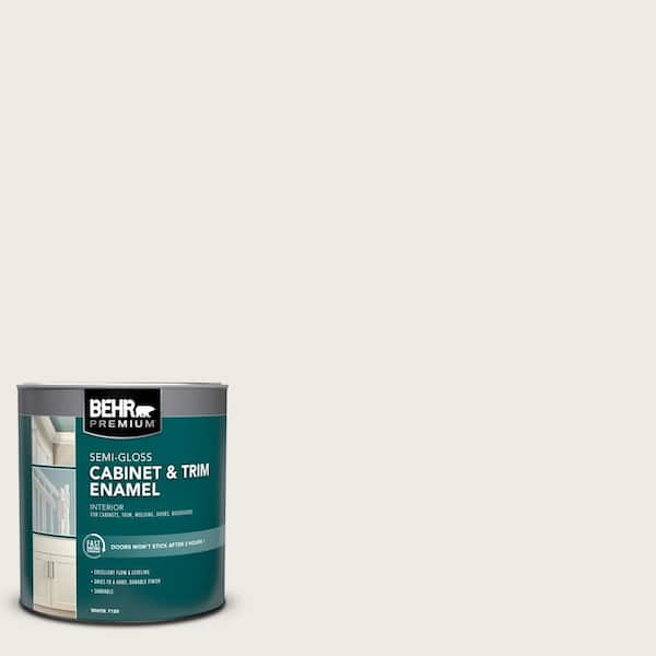 BEHR PREMIUM 1 qt. Designer Collection #DC-006 First Snow Semi-Gloss Enamel Interior Cabinet, Door & Trim Paint