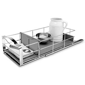 9 in. Pull-Out Cabinet Organizer in Polished Chrome and Grey