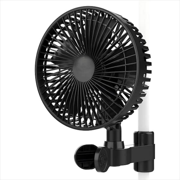 7 in. W x 7 in. D Greenhouse Fan with Quiet Design, Weatherproof 4 Speeds Clip On Fan for Grow Tent, Plants