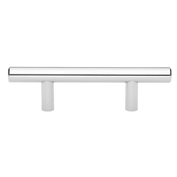 GLIDERITE 2-1/2 in. Center-to-Center Polished Chrome Finish Solid Handle Bar Pulls (10-Pack)