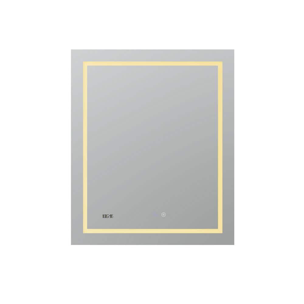 Daytona Elegance 30x40 Silver LED Bathroom Vanity Mirror with Anti-Fog and Dimmable Light
