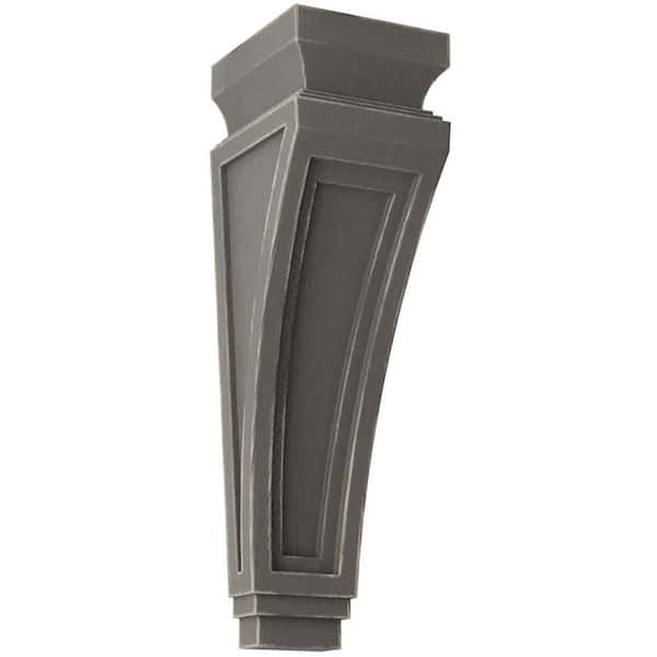 Ekena Millwork 3-7/8 in. x 14 in. x 4-1/2 in. Reclaimed Grey Arts and Crafts Wood Vintage Decor Corbel