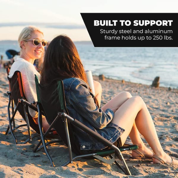 Angel Sar Low Profile Folding Aluminum Camping Chair for Beach
