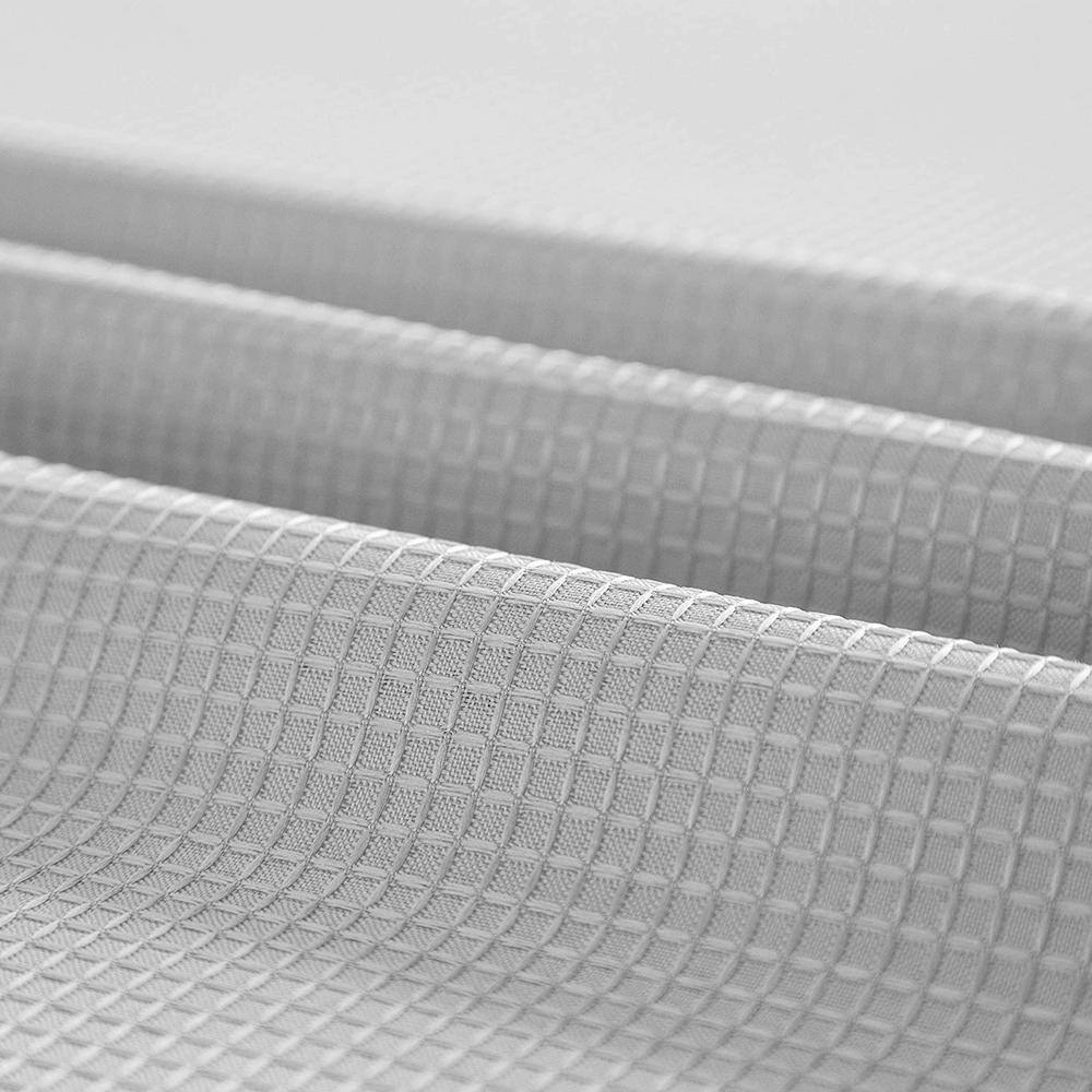 Silver Waffle Weave Shower Curtain with Detachable Liner