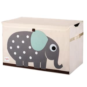 UTCELE Collapsible Tan Toy Chest Storage Bin for Kids Playroom, Elephant