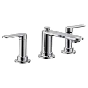 Greenfield 8 in. Widespread Double Handle Bathroom Faucet in Chrome (Valve Included)