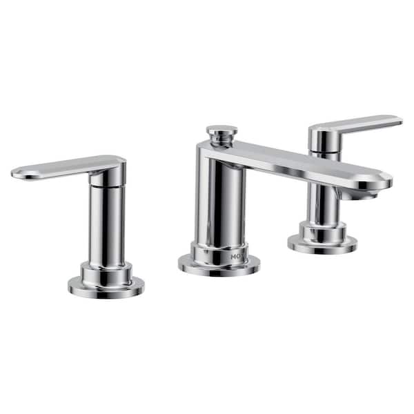 MOEN Greenfield 8 in. Widespread Double Handle Bathroom Faucet in Chrome (Valve Included)