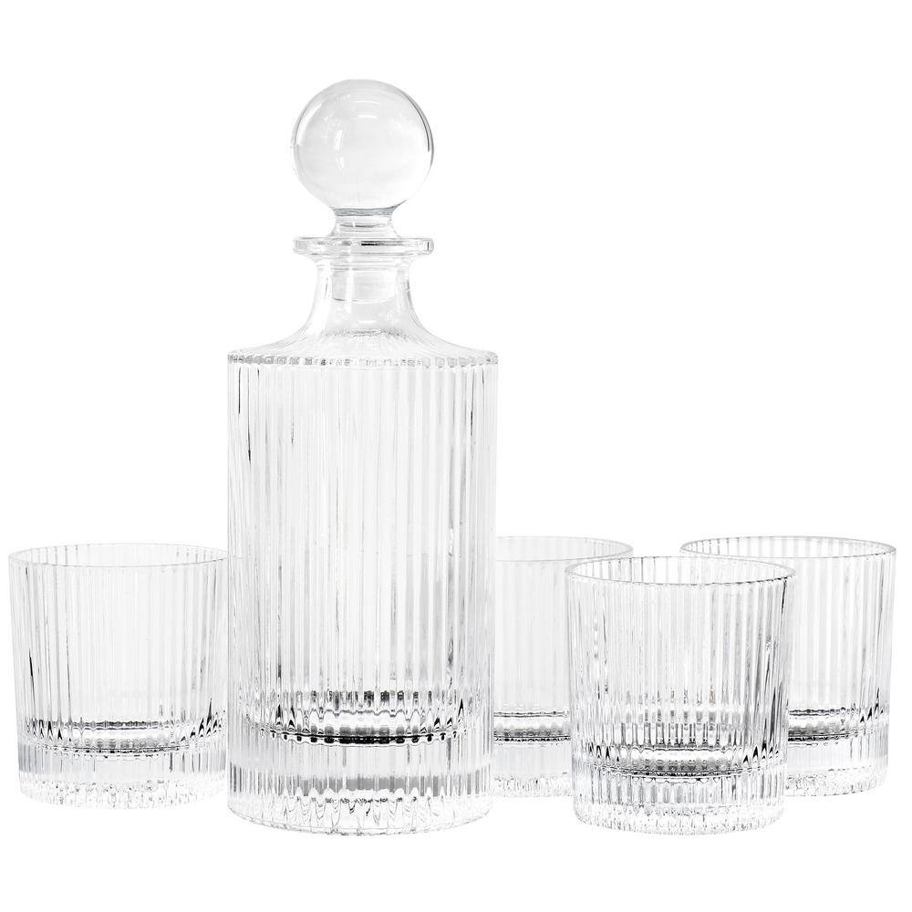 Gibson Home Acropolis 5Piece Decanter and Double Old Fashioned Glasses