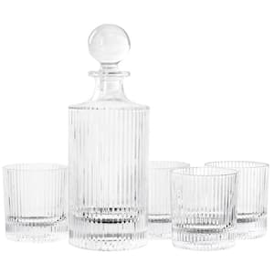 Acropolis 5-Piece Decanter and Double Old Fashioned Glasses Set