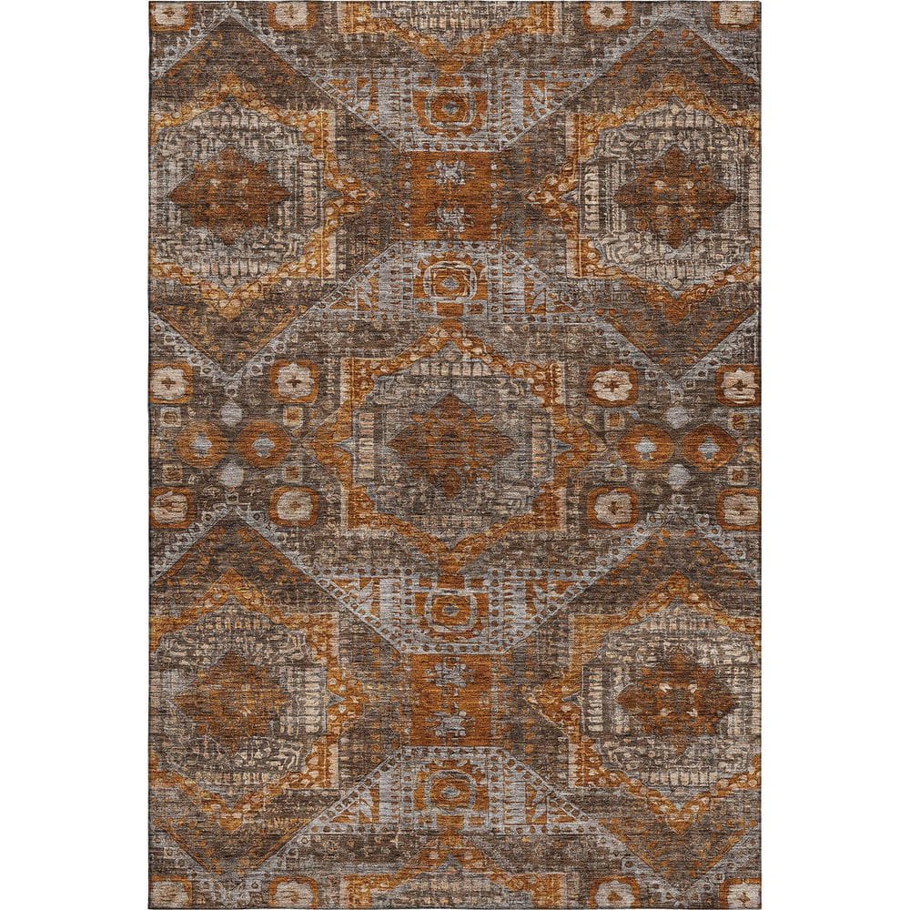 Mayfield Premium Machine Washable Abstract AMF1928 Copper 9 ft. x 12 ft. Area Rug price history on PriceWatchPro