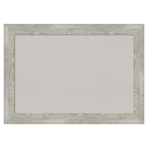 Dove Greywash Framed Grey Corkboard 42 in. x 30 in Bulletin Board Memo Board