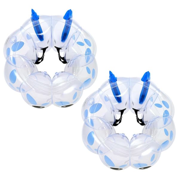 2-Pack Inflatable Bumper Balls 4 ft., Blue Human Bubble for Teens with Handle, Thickened PVC for Outdoor