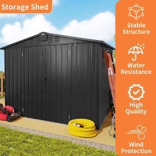 ToolCat 8.2 ft. W x 6.2 ft. D Metal Outdoor Tool Storage Shed with