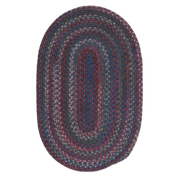 Newport Harbor Dark Multi 9 ft. x 12 ft. Oval Braided Area Rug