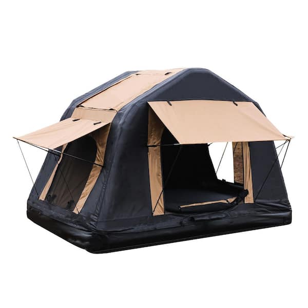 Foldable 2-3 Person Amphibious Inflatable Car Roof Top Tent-Complete Camping Accessories for SUV and Truck
