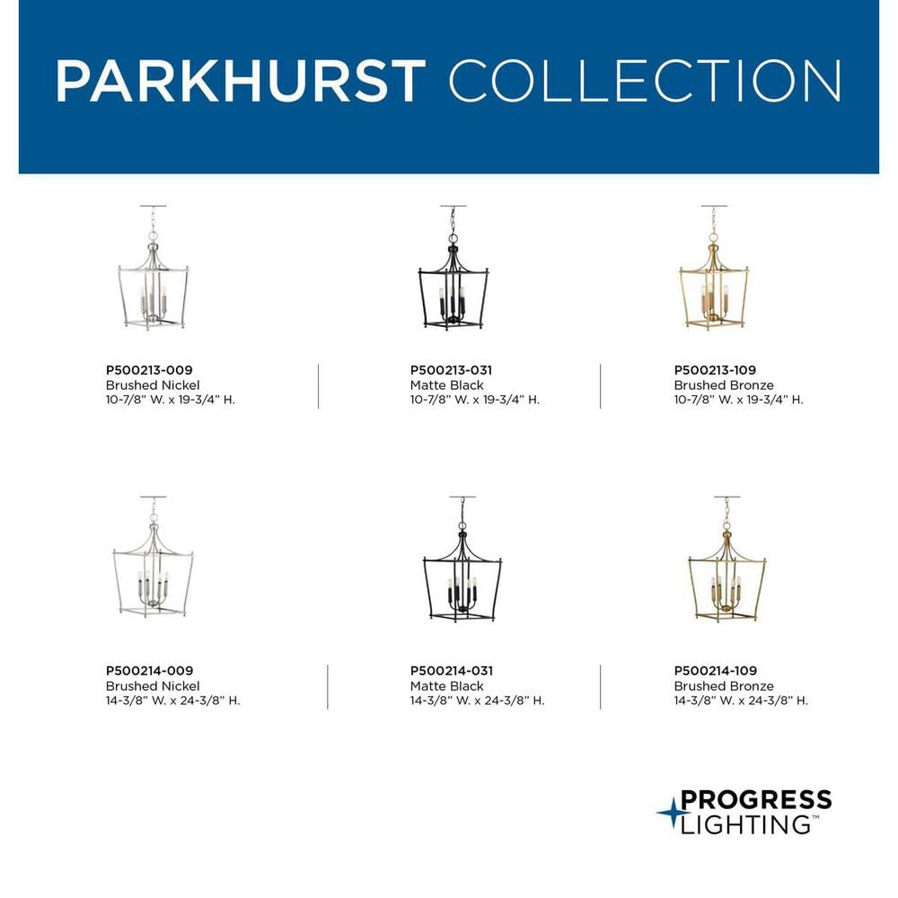 Parkhurst 24" Transitional Matte Black Glass & Nickel Lantern Pendant