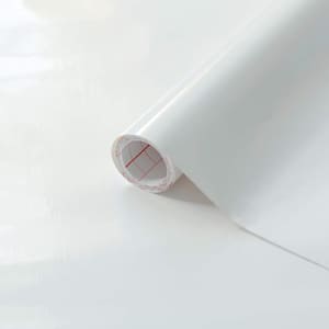 Glossy White 17 in. x 78 in. Home Decor Self Adhesive Film (2-Pack)