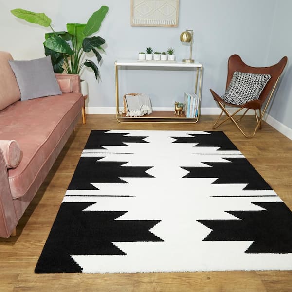 Nicholas Modern Southwestern Black 5 ft. x 7 ft. Area Rug