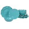 Certified International Perlette 12-Piece Solid Teal Melamine Outdoor ...