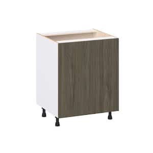 Timberline Slab Walnut Assembled Base Kitchen Cabinet with Full Height Door (27 in. W x 34.5 in. H x 24 in. D)