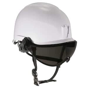 Skullerz Anti-Fog Smoke Lens White Class E Safety Helmet with Visor