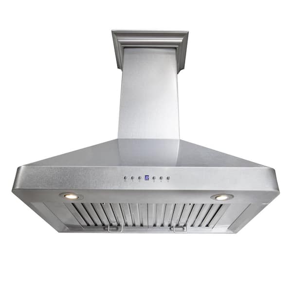 30 in. Ducted Wall Mount Range Hood in Satin Stainless Steel