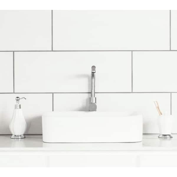 Winter Rectangle 8 in. x 24 in. Blanco Ceramic Wall Tile (12.56 sq. ft./Case)