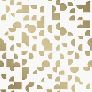 Mod Geo Soiree Gold Removable Peel and Stick Vinyl Wallpaper, 28 sq. ft.