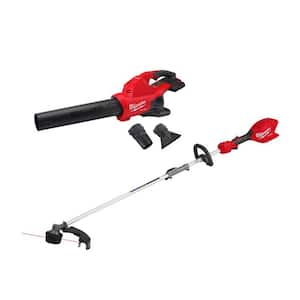 M18 FUEL Dual Battery 145 MPH 600 CFM 18V Brushless Cordless Battery Powered Blower w/ M18 FUEL QUIK-LOK String Trimmer