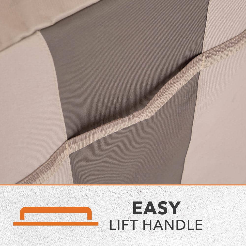 Beige Weather-Resistant High Back Patio Chair Covers, Set of 2