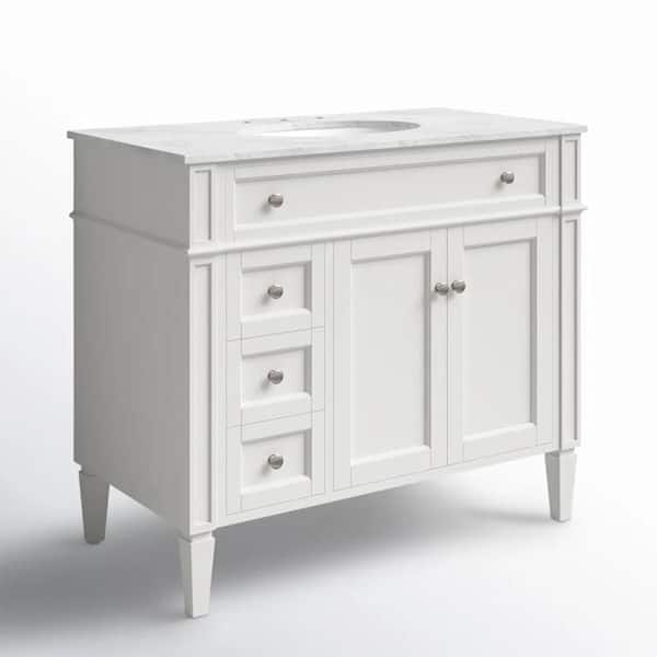 35.4 in. Storage Cabinet, Accent Cabinet with 2 Doors and 4 Drawers, White