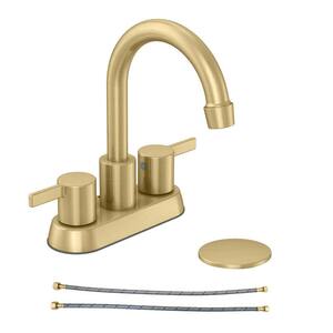 Garrick 4 in. Centerset 2-Handle High-Arc Bathroom Faucet in Matte Gold
