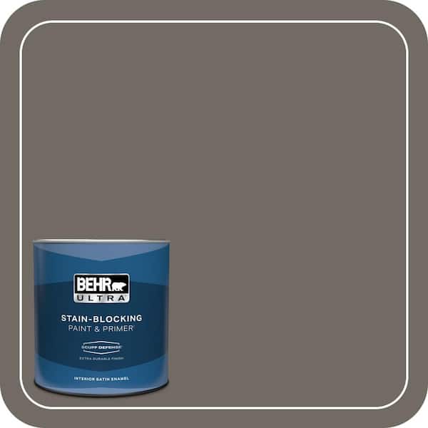 BEHR ULTRA 1 qt. #PPU24-04 Burnished Pewter Extra Durable Satin Enamel Interior Paint & Primer