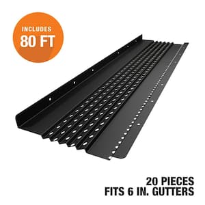 4 ft. L x 6 in. W All-Aluminum Gutter Guard - Black Finish (80 ft. Kit - Nominal)