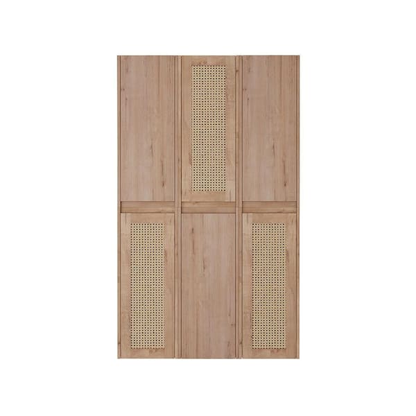 Modern 35.43 in. W x 9.81 in. D x 59 in. H Bathroom Storage Wall Cabinet in Imitative Oak