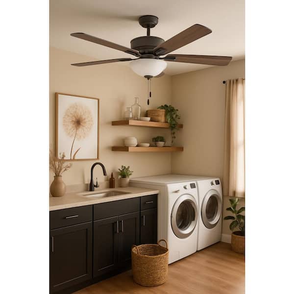 HINKLEY Hinkley Metro 52" 3-Speed Indoor/Outdoor Dual Mount Ceiling Fan, Matte Black