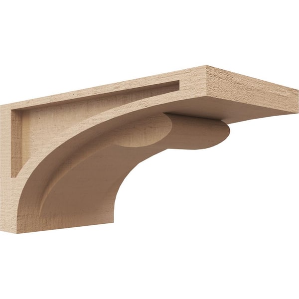 Ekena Millwork 5 in. x 5 in. x 10 in. Series 3 Wide Viola Rough Cedar Woodgrain Timberthane Polyurethane Corbel, Primed Tan