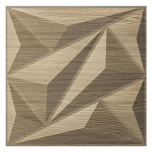 12 in. x 12 in. x 0.24 in. 3D PVC Wall Panel Diamond for Living Room Lobby Bedroom Hotel Office Wall Decor, Walnut