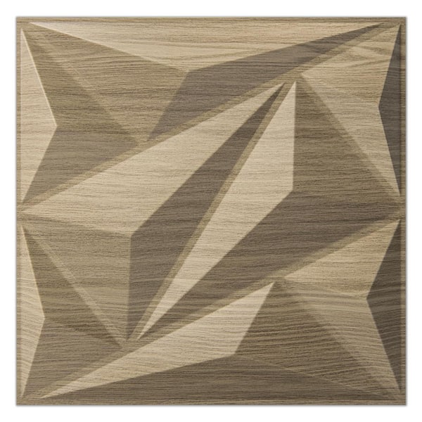 12 in. x 12 in. x 0.24 in. 3D PVC Wall Panel Diamond for Living Room Lobby Bedroom Hotel Office Wall Decor, Walnut