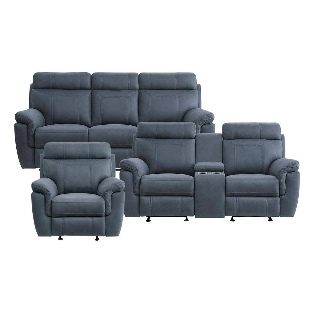Cassville 84.5 in. W Pillow Top Arm Microfiber Rectangle 3-Piece Manual Rec