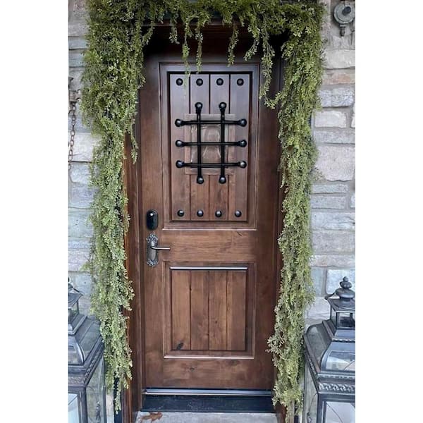 Krosswood Doors 44 in. x 96 in. Mediterranean Alder Sq Clear Low-E  Unfinished Wood Right-Hand Prehung Front Door with Left Half Sidelite  PHED.KA.300V.26.80.134.RH-M1-1.1LSL - The Home Depot