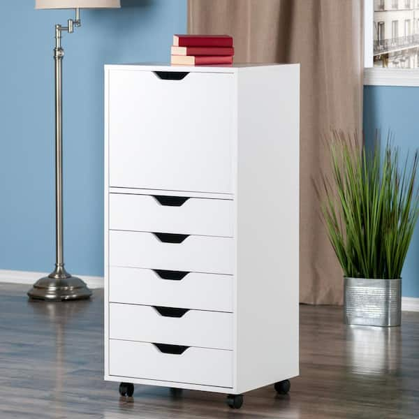 Halifax 5 Drawer Cabinet with Casters White - Winsome